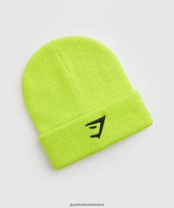 Gymshark Sale Ireland J6J4BH1141 Gymshark Unisex Sharkhead Beanie Reactive Green