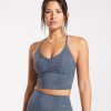 Gymshark Sale Ireland J6J4BH182 Gymshark Women Elevate Longline Sports Bra Evening Blue