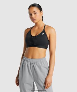 Gymshark Sale Ireland J6J4BH197 Gymshark Women Ruched Sports Bra Black