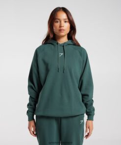 Gymshark Sale Ireland J6J4BH346 Gymshark Women Training Oversized Fleece Hoodie Fog Green