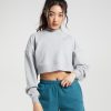 Gymshark Sale Ireland J6J4BH370 Gymshark Women Rest Day Sweats Cropped Pullover Light Grey Core Marl