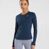 Gymshark Sale Ireland J6J4BH416 Gymshark Women Training Long Sleeve Top Navy