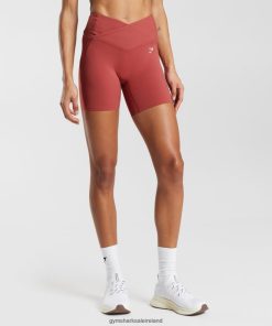 Gymshark Sale Ireland J6J4BH45 Gymshark Women Crossover Shorts Pomegranate Red