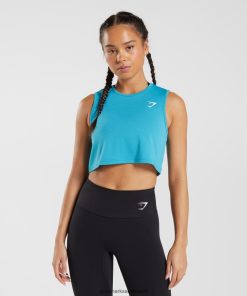 Gymshark Sale Ireland J6J4BH484 Gymshark Women Training Crop Tank Comet Blue