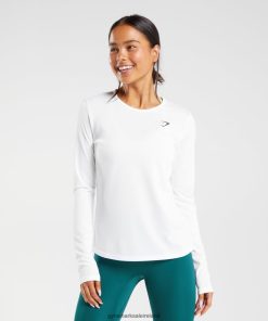 Gymshark Sale Ireland J6J4BH493 Gymshark Women Training Long Sleeve Top White