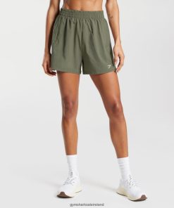 Gymshark Sale Ireland J6J4BH55 Gymshark Women Woven Pocket Shorts Dusty Olive