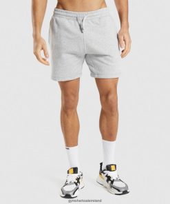 Gymshark Sale Ireland J6J4BH568 Gymshark Men Crest Shorts Light Grey Marl