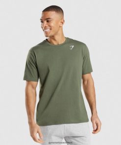 Gymshark Sale Ireland J6J4BH625 Gymshark Men Crest T-Shirt Core Olive