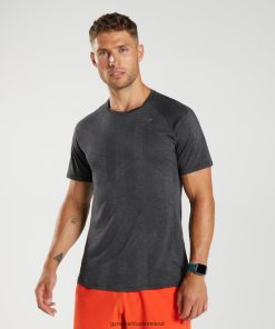 Gymshark Sale Ireland J6J4BH646 Gymshark Men Apex T-Shirt Black/Silhouette Grey
