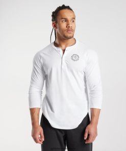 Gymshark Sale Ireland J6J4BH655 Gymshark Men Legacy Henley Top White