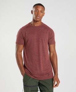 Gymshark Sale Ireland J6J4BH673 Gymshark Men Retake Seamless T-Shirt Rose Brown/Black Marl