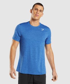 Gymshark Sale Ireland J6J4BH679 Gymshark Men Arrival Marl T-Shirt Athletic Blue/Javelin Blue Marl