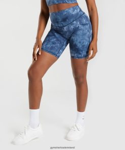 Gymshark Sale Ireland J6J4BH67 Gymshark Women Elevate Cycling Shorts Lakeside Blue Spray Dye