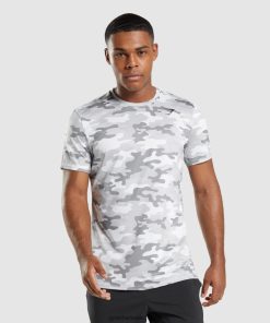 Gymshark Sale Ireland J6J4BH691 Gymshark Men Arrival T-Shirt Light Grey Camo