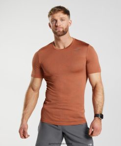 Gymshark Sale Ireland J6J4BH721 Gymshark Men Sport Seamless T-Shirt Persimmon Red/Warm Brown