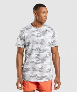 Gymshark Sale Ireland J6J4BH724 Gymshark Men Arrival T-Shirt Light Grey Print