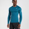 Gymshark Sale Ireland J6J4BH739 Gymshark Men Element Baselayer Long Sleeve Top Atlantic Blue