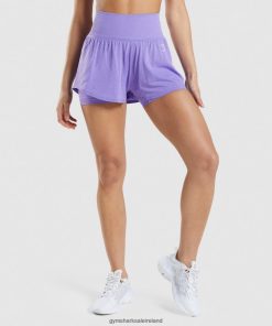 Gymshark Sale Ireland J6J4BH79 Gymshark Women Vital Seamless 2.0 2-in-1 Shorts Bright Purple Marl