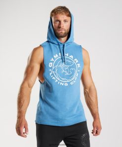 Gymshark Sale Ireland J6J4BH829 Gymshark Men Legacy Drop Arm Hoodie Coastal Blue