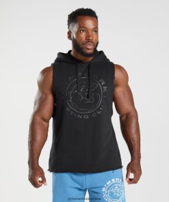 Gymshark Sale Ireland J6J4BH838 Gymshark Men Legacy Drop Arm Hoodie Black