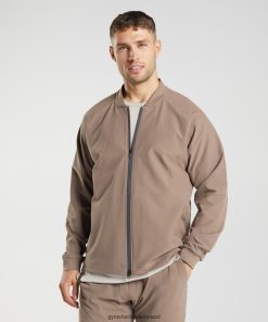 Gymshark Sale Ireland J6J4BH841 Gymshark Men Studio Jacket Soul Brown