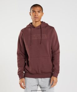 Gymshark Sale Ireland J6J4BH874 Gymshark Men Block Hoodie Cherry Brown