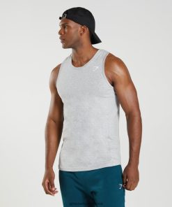 Gymshark Sale Ireland J6J4BH904 Gymshark Men React Tank Light Grey Core Marl
