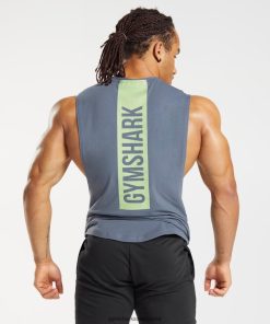Gymshark Sale Ireland J6J4BH907 Gymshark Men Bold Drop Arm Tank Evening Blue