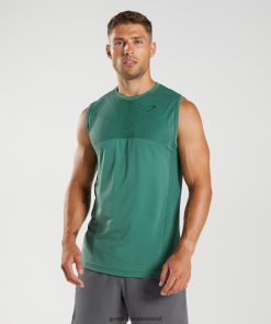 Gymshark Sale Ireland J6J4BH910 Gymshark Men Apex Seamless Tank Hoya Green/Woodland Green