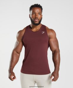 Gymshark Sale Ireland J6J4BH916 Gymshark Men React Tank Baked Maroon