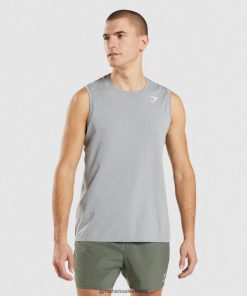 Gymshark Sale Ireland J6J4BH943 Gymshark Men Arrival Seamless Tank Grey