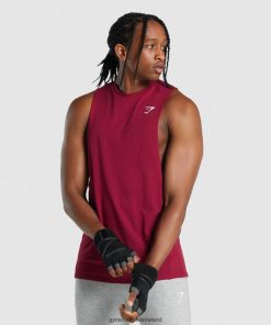 Gymshark Sale Ireland J6J4BH961 Gymshark Men Critical 2.0 Drop Arm Tank Burgundy