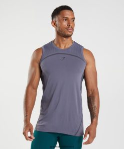 Gymshark Sale Ireland J6J4BH967 Gymshark Men 315 Seamless Tank Mercury Purple/Black
