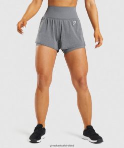 Gymshark Sale Ireland J6J4BH97 Gymshark Women Vital Seamless 2.0 2-in-1 Shorts Smokey Grey Marl
