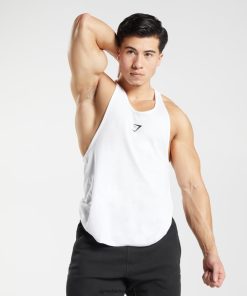 Gymshark Sale Ireland J6J4BH997 Gymshark Men Critical Stringer White