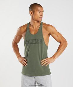 Gymshark Sale J6J4BH1014 Gymshark Men Block Stringer Core Olive