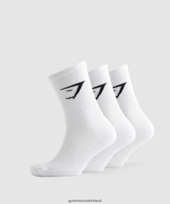 Gymshark Sale J6J4BH1095 Gymshark Unisex Crew Socks 3pk White