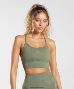 Gymshark Sale J6J4BH121 Gymshark Women Sweat Seamless Longline Sports Bra Dusty Olive