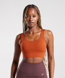 Gymshark Sale J6J4BH142 Gymshark Women Longline Sports Bra Brick Red
