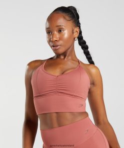 Gymshark Sale J6J4BH169 Gymshark Women Elevate Longline Sports Bra Rose Brown