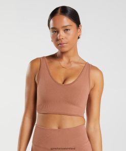 Gymshark Sale J6J4BH175 Gymshark Women Rest Day Seamless Bralette Coffee Brown