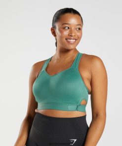 Gymshark Sale J6J4BH178 Gymshark Women Racerback High Support Sports Bra Hoya Green