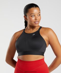 Gymshark Sale J6J4BH184 Gymshark Women High Neck High Support Sports Bra Black