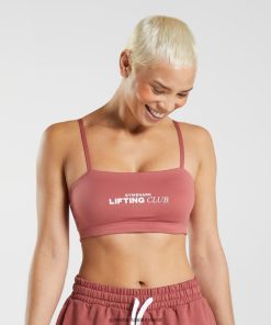 Gymshark Sale J6J4BH190 Gymshark Women Social Club Bandeau Rose Brown