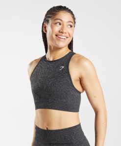 Gymshark Sale J6J4BH214 Gymshark Women Adapt Animal Seamless Sports Bra Wild | Black