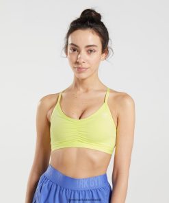 Gymshark Sale J6J4BH220 Gymshark Women Ruched Training Sports Bra Firefly Green