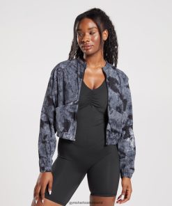 Gymshark Sale J6J4BH366 Gymshark Women Elevate Woven Jacket Coin Grey Spray Dye
