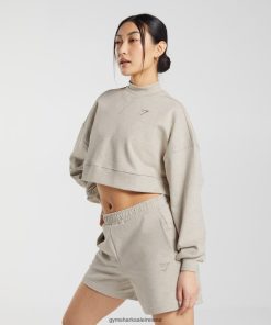 Gymshark Sale J6J4BH369 Gymshark Women Rest Day Sweats Cropped Pullover Sand Marl