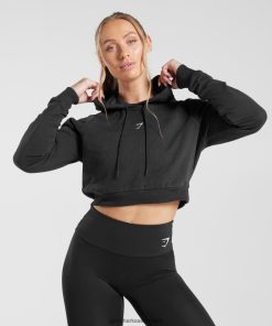 Gymshark Sale J6J4BH372 Gymshark Women Training Cropped Hoodie Black