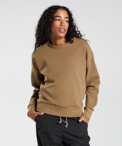 Gymshark Sale J6J4BH396 Gymshark Women Retake Sweat Crew Puddle Brown